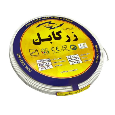 سیم برق افشان نایلون 2 در 2.5 زرکابل آلبا تمام مس کلاف 100 متری
