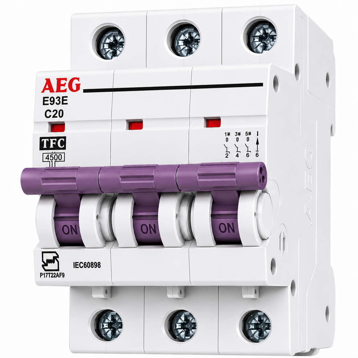کلید مینیاتوری سه فاز تیپ C برند AEG قدرت قطع 4.5kA