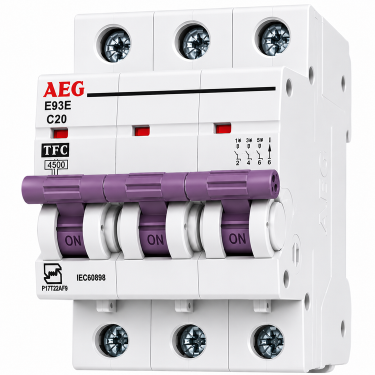 کلید مینیاتوری سه فاز تیپ C برند AEG قدرت قطع 4.5kA