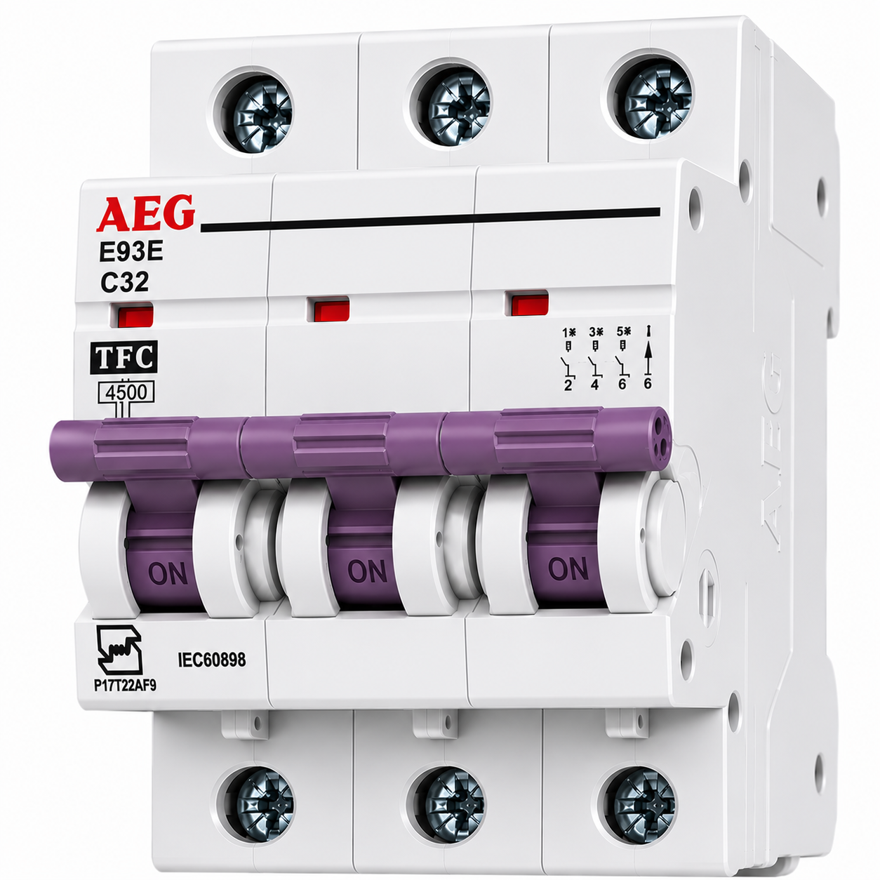 کلید مینیاتوری سه فاز تیپ C برند AEG قدرت قطع 4.5kA
