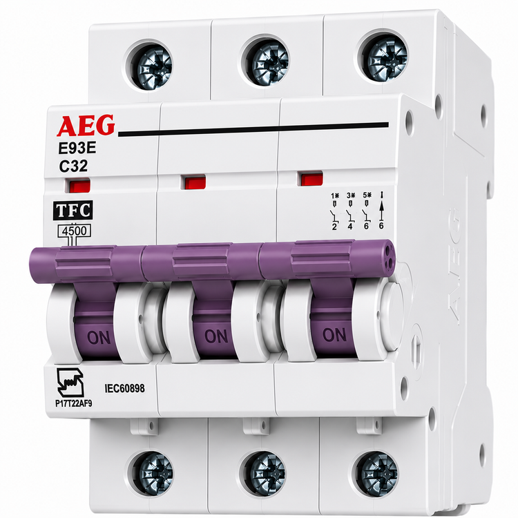 کلید مینیاتوری سه فاز تیپ C برند AEG قدرت قطع 4.5kA