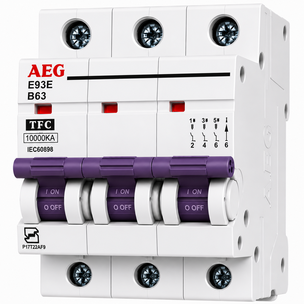 کلید مینیاتوری سه فاز AEG با قدرت قطع 10kA
