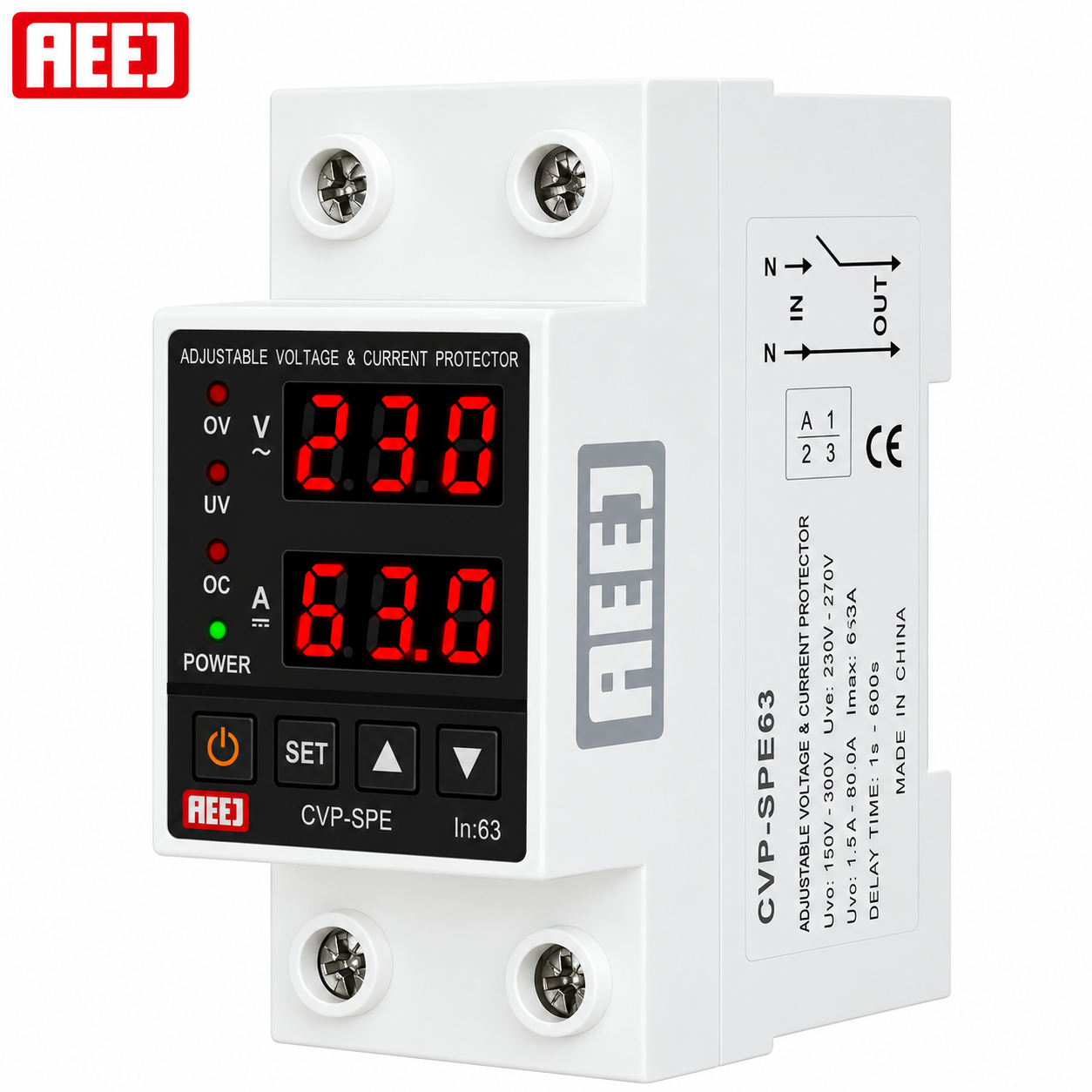 نمایشگر دیجیتال LED محافظ ولتاژ و جریان آییژ مدل CVP-SPE