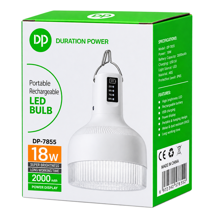 لامپ آویزدار شارژی DP-LED Light مدل DP-7855 توان 18 وات