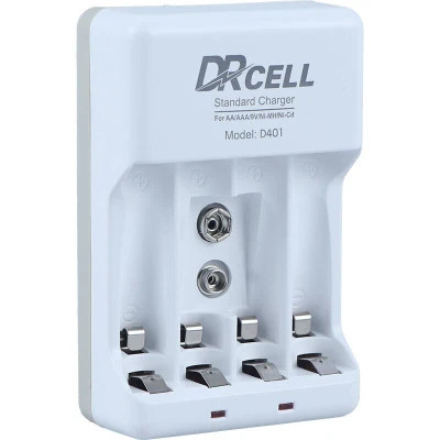 شارژر باتری چهارتایی DRcell مدل D401 مناسب باتری قلمی نیم قلمی و 9 ولتی