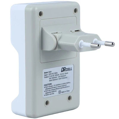 شارژر باتری چهارتایی DRcell مدل D401 استاندارد مناسب باتریهای AA، AAA و 9 ولتی