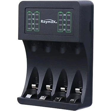 شارژر باتری چهارتایی ریمکس با کابل USB تایپ C مناسب باتریهای قلمی و نیم قلمی