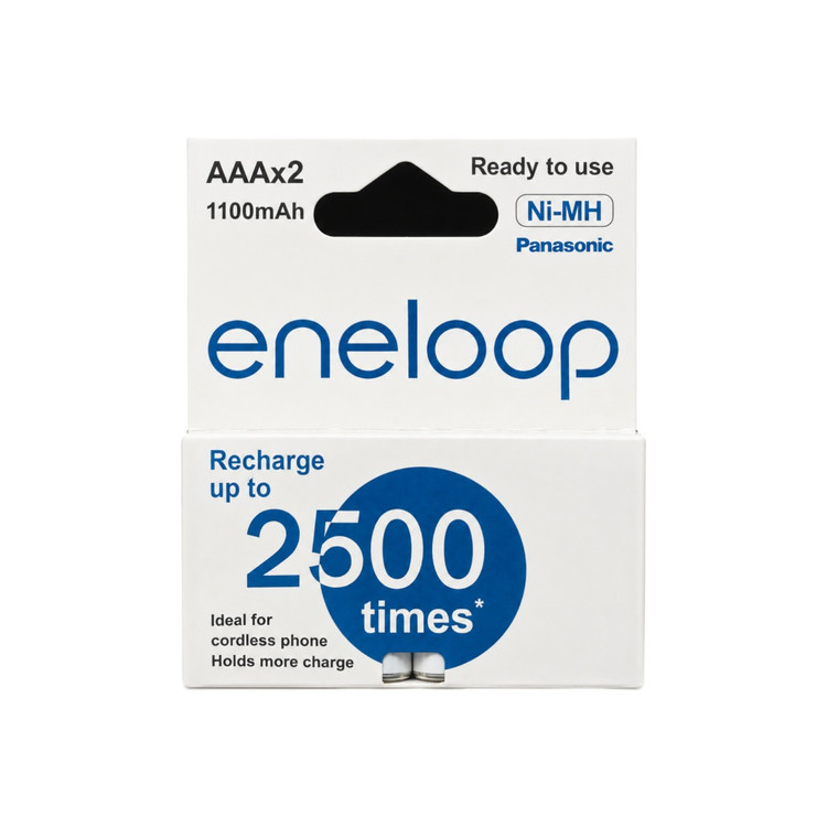 باتری شارژی نیمقلمی پاناسونیک Eneloop AAA ظرفیت 1100 میلیآمپر ساعت بسته 2 عددی