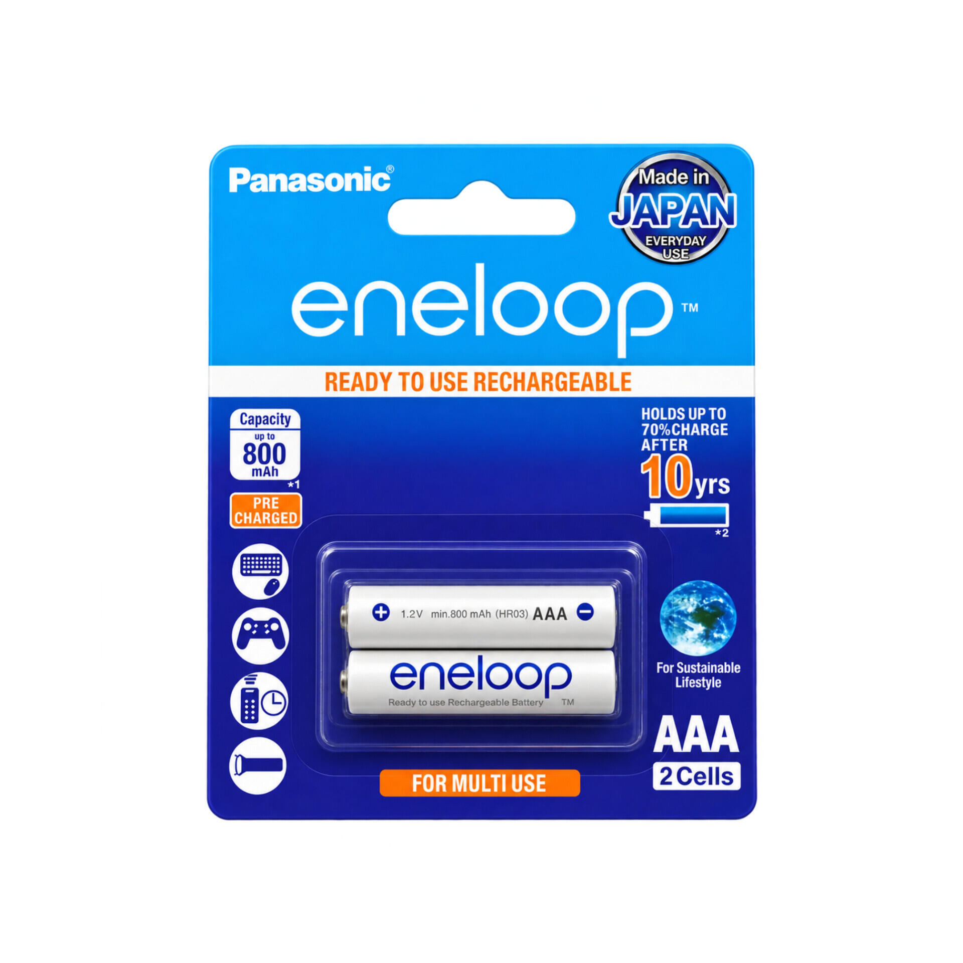 باتری شارژی پاناسونیک Eneloop BK-4HCCE/4BT سایز AAA